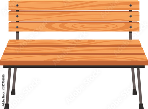 Street wooden bench vector illustration