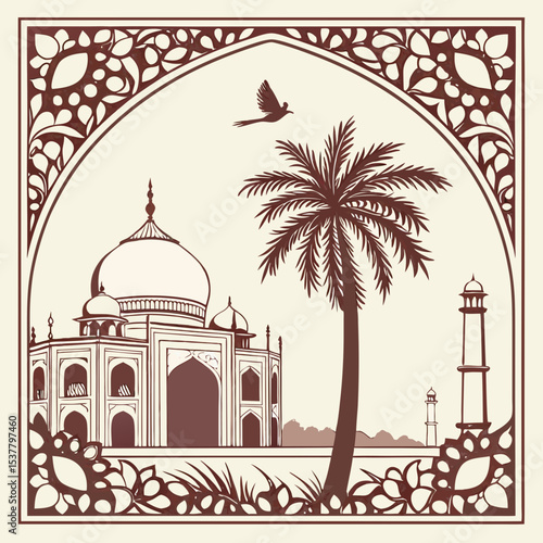 taj mahal vector illustration