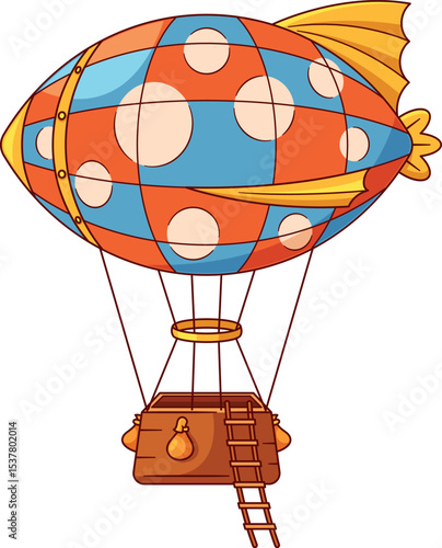 Air journey flying aerostat vector illustration