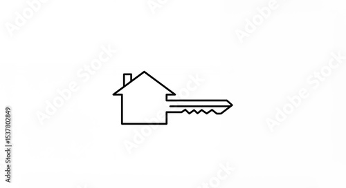 House shaped key design illustration