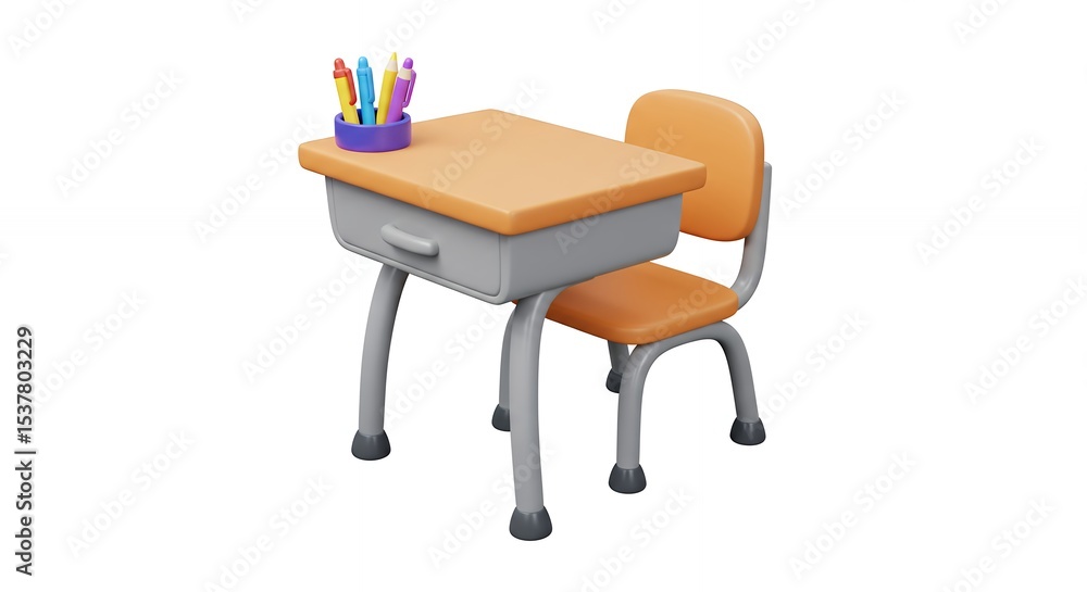 School desk and chair illustration School desk and chair illustration