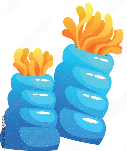 Beautiful sea plants vector illustration