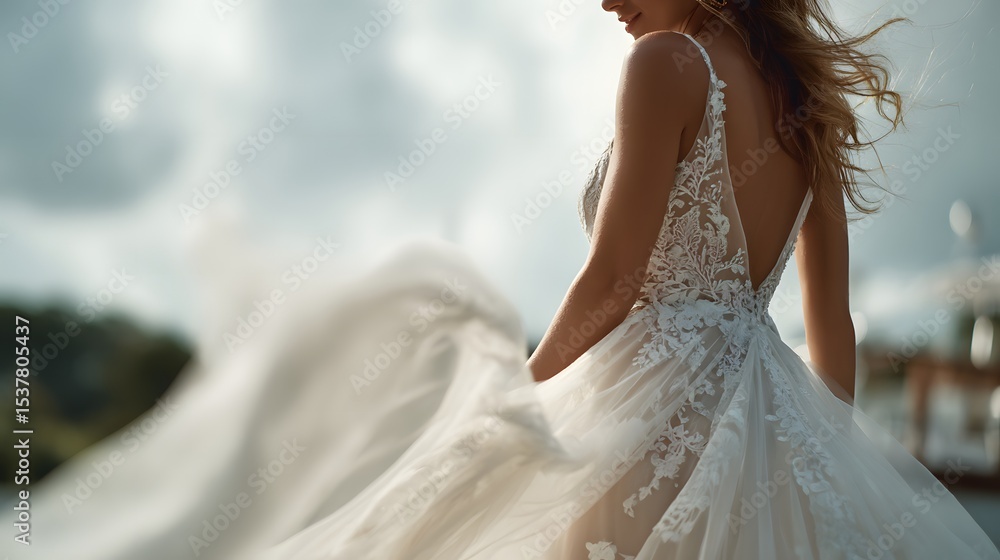 Stunning Bridal Gown: Elegant Backless Wedding Dress Photography Stunning Bridal Gown: Elegant Backless Wedding Dress Photography