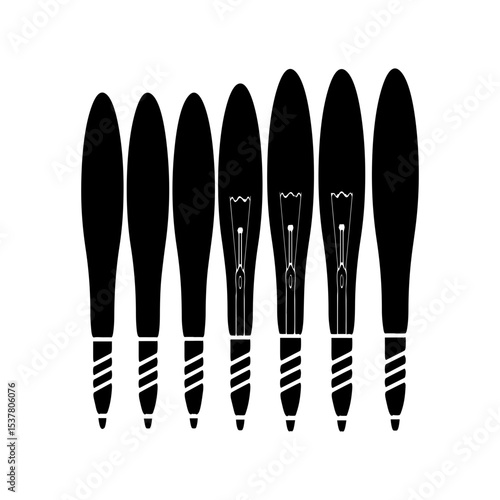 Minimalist Black Silhouette of a Light Bulb on White Background

