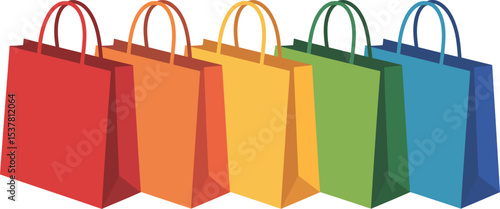 Colorful shopping bags vector illustration for retail sales and consumerism concept and design element editable stock vector illustration