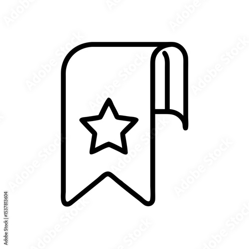 Bookmark icon featuring ribbon and star symbol