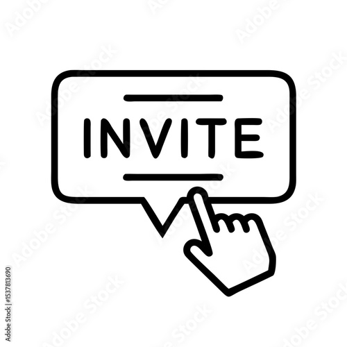 Invite link icon with hand pointer, suitable for digital invitations