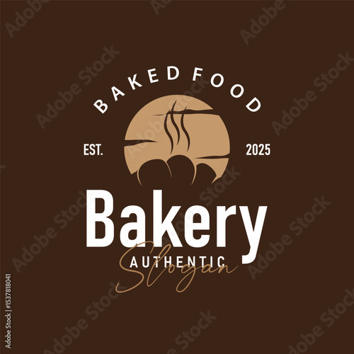 food concept with delicious and tasty bread logo with a simple minimalist logo and modern bread silhouette symbol template illustration brand product shop, restaurant, bar illustration or poster
