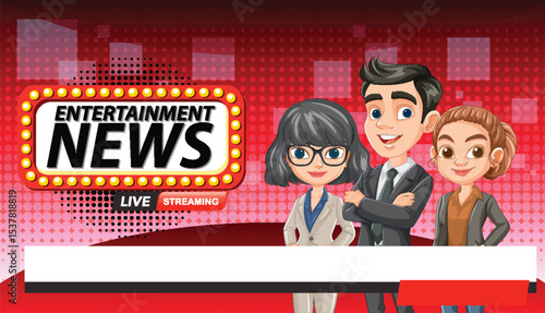 Animated Entertainment News Broadcast Illustration