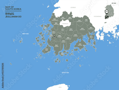 MAP OF SOUTH KOREA_JEONNAM_대한민국 지도, 전라남도