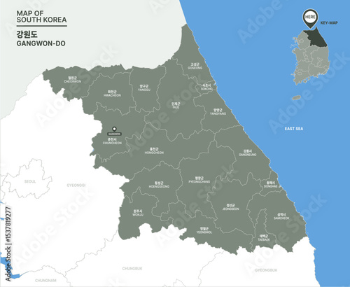 MAP OF SOUTH KOREA_GANGWON, 대한민국 지도, 강원도 