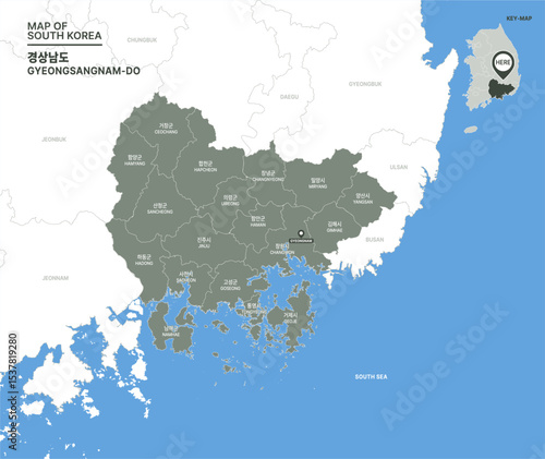 MAP OF SOUTH KOREA_GYEONGNAM_대한민국 지도, 경상남도