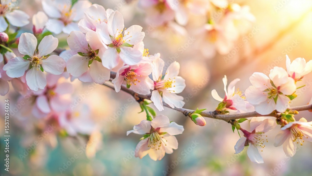 Fading Light on Delicate Pistachio Blossoms Fading Light on Delicate Pistachio Blossoms