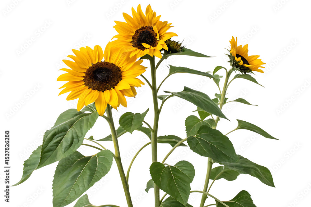 Fototapeta premium Bright Yellow Sunflowers Blooming in the Summer Season