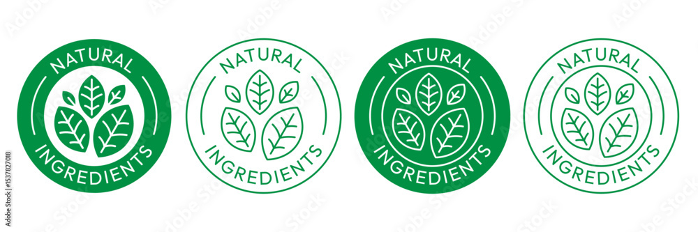 Natural ingredients label icon set. 100% Natural and organic Product Icon Circle Sign food labels. Healthy Food Emblem. Organic food Badge. Eco friendly icons. Ecologic food stamps. Vector Natural ingredients label icon set. 100% Natural and organic Product Icon Circle Sign food labels. Healthy Food Emblem. Organic food Badge. Eco friendly icons. Ecologic food stamps. Vector
