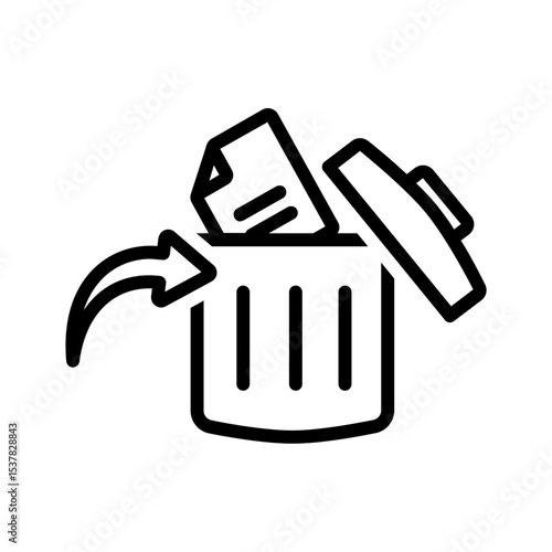 Vector black line icon for Redo