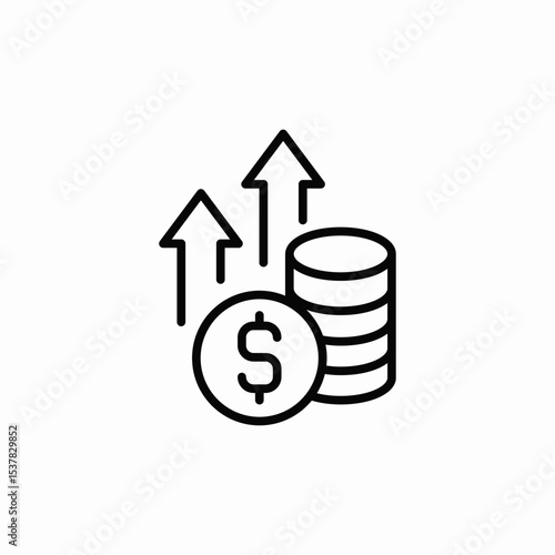 finances rise icon sign vector