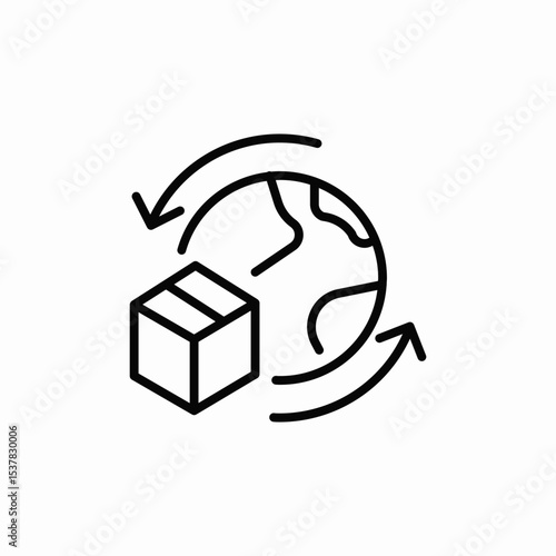 global shipping service icon sign vector
