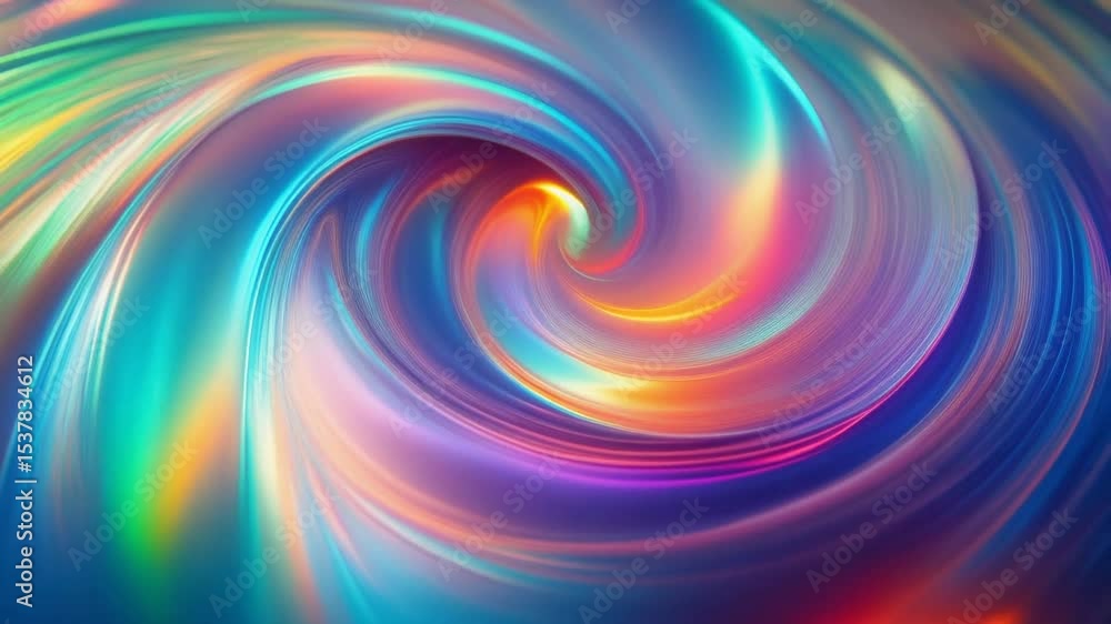 Holographic Swirl Animation with Iridescent Color Texture and Dynamic Motion Holographic Swirl Animation with Iridescent Color Texture and Dynamic Motion