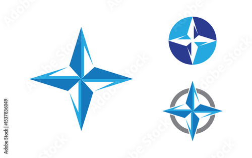 Modern Compass Logo vector ion illustration design v.1