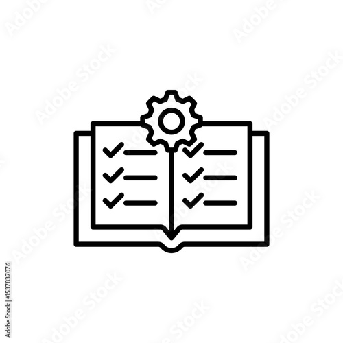 Guide book icon set on transparent background. Symbol of guide book, tutorial