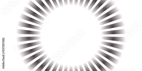 Abstract Radial Burst Monochrome Graphic Design. Retro grayscale sun rays background with dirty burnt effect.