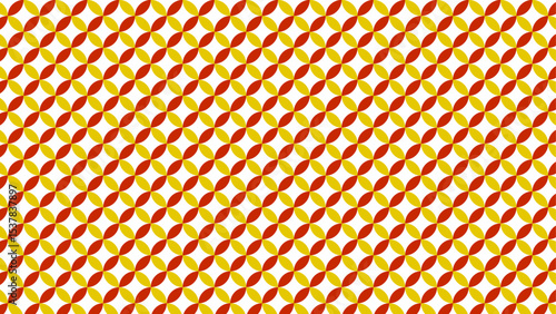 七宝つなぎ 和風背景素材 ベクター 16:9サイズ 金 赤