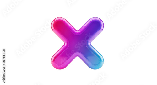 Colorful 3 d letter x