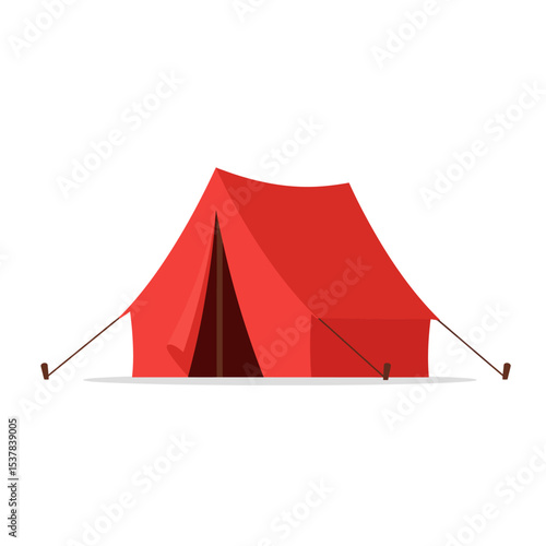 Flat illustration of red triangle camping tend