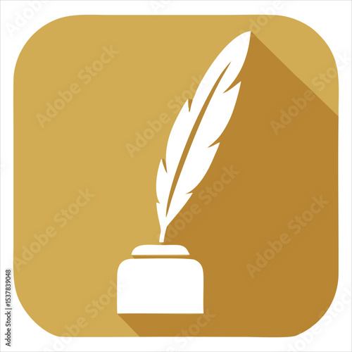 writing pen simple clean vector icon, concept of blogging, writing article, signing contract and documents, creative writing
