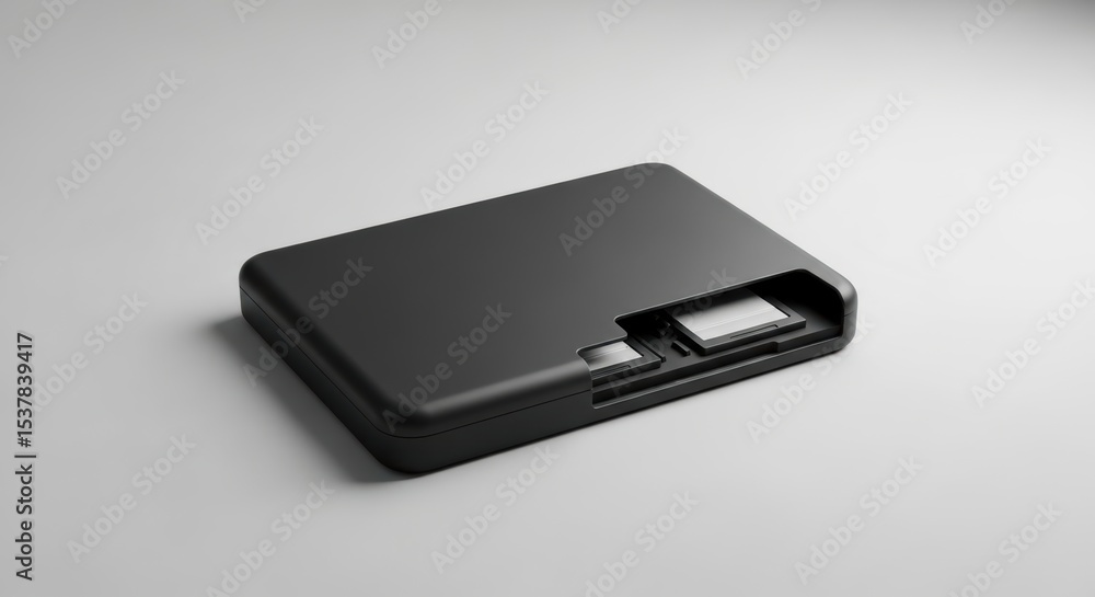 Sleek Black Portable External Hard Drive for Data Storage and Transfer with Modern Design Sleek Black Portable External Hard Drive for Data Storage and Transfer with Modern Design