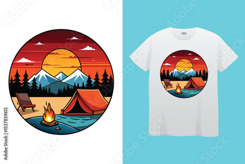 the best memories are made camping T- Shirt Design, vector modern logos of camping theme, suitable for apparel, mug, t-shirt design and many others, vector illustration