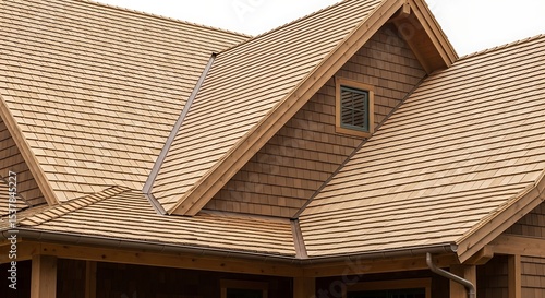 Detailed View of a House with Cedar Shake Roofing and Siding