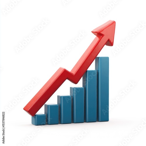 Red arrow graph, upward trend