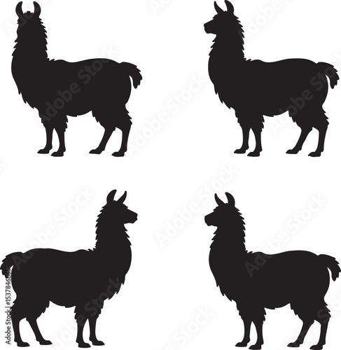 A Collection of Minimalist Llama Silhouettes