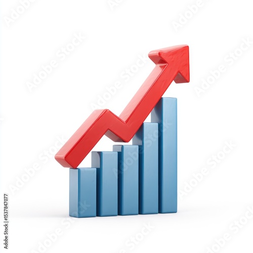 3D upward trending graph