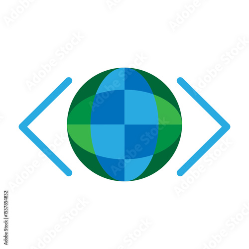 Web Coding Vector Flat Icon Design