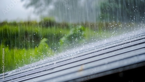 Heavy Rainfall on Metal Roof Nature's Powerful Shower