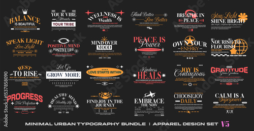 Urban typography bundle, Streetwear t-shirt design bundle, Motivation quotes collection, Poster design set, Lettering apparel design for print, Quotes packs
