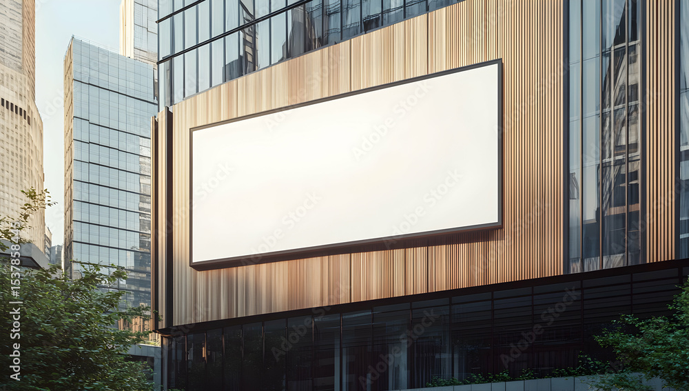 Blank billboard on modern building Blank billboard on modern building
