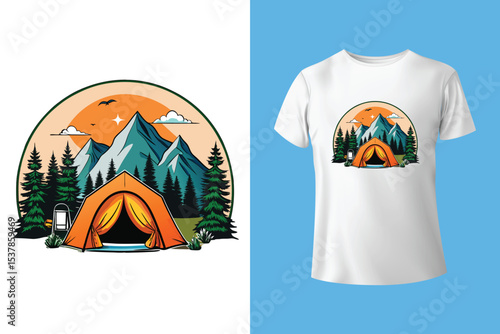 Yes I do have a retirement plan camping t shirt design - Mountain adventure - Campers tee- holiday quotes and sayings.