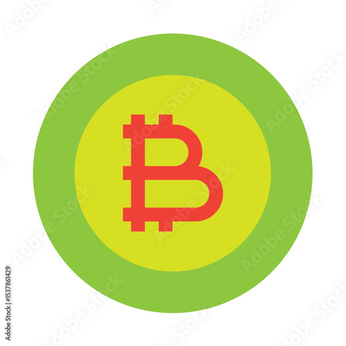 Cryptocurrency Trading Vector Flat Icon Design