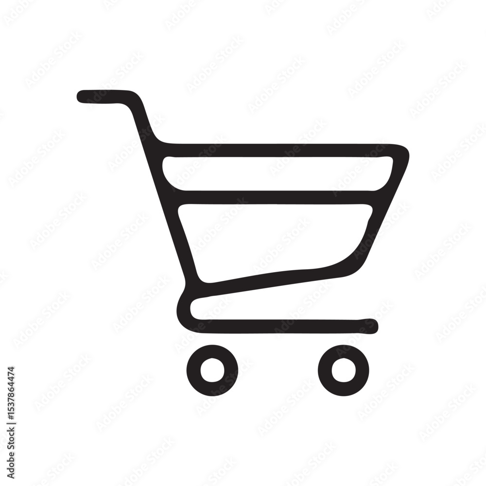 Flat Shopping Basket Icon for E-commerce Flat Shopping Basket Icon for E-commerce