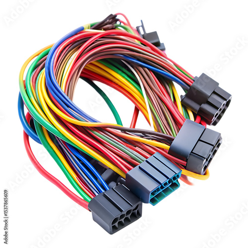Colorful Electrical Wiring Harness: Connectors and Cables