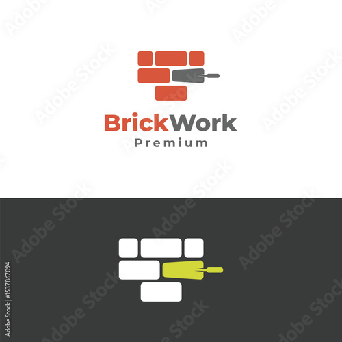 brick wall bricklayer logo icon symbol vector illustration