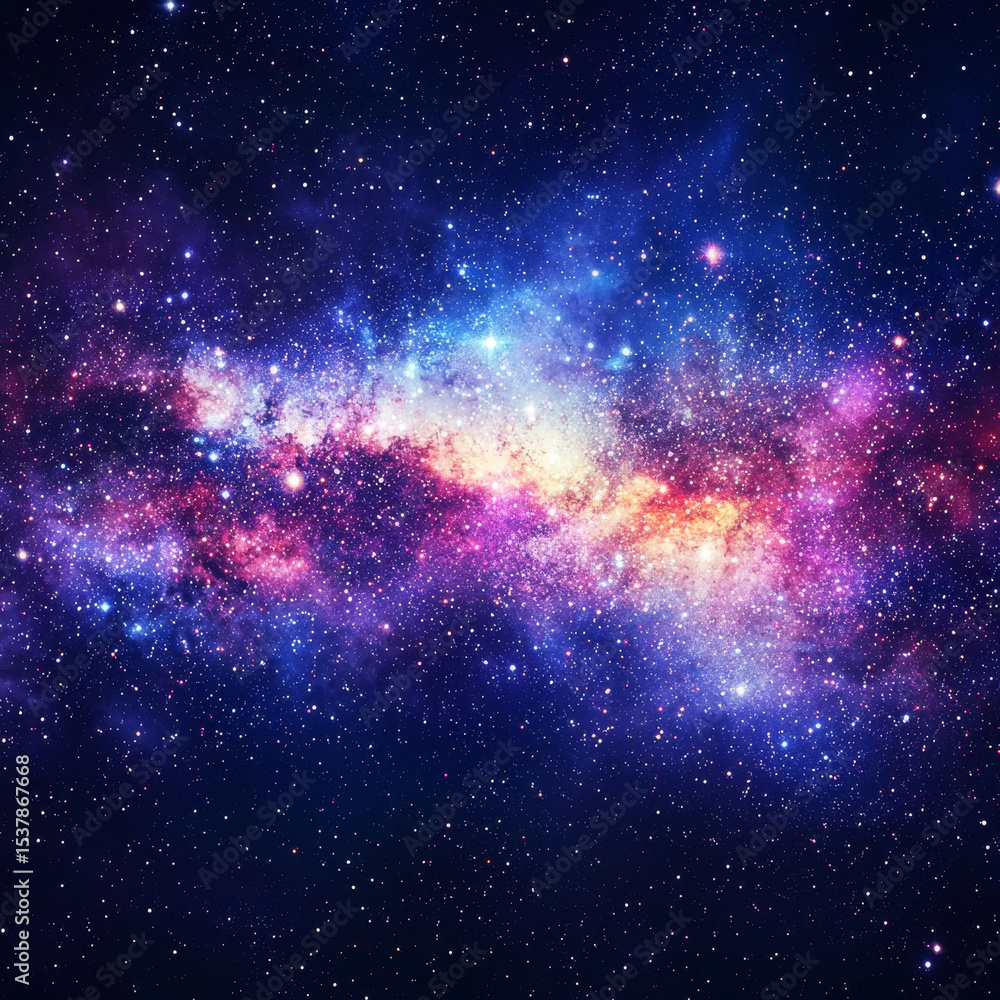 Fototapeta premium Cosmic Nebula: Vibrant Hues of Stardust and Gas