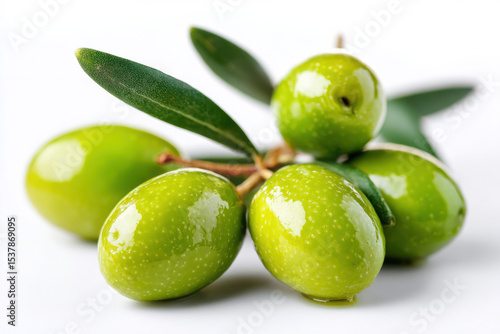 Wallpaper Mural Green olives isolated on white background Torontodigital.ca