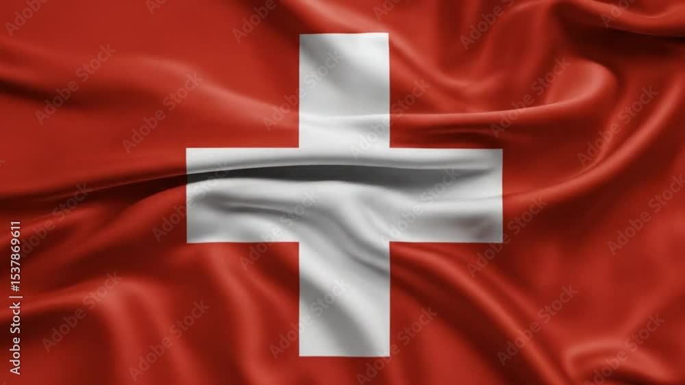 waving flag of switzerland