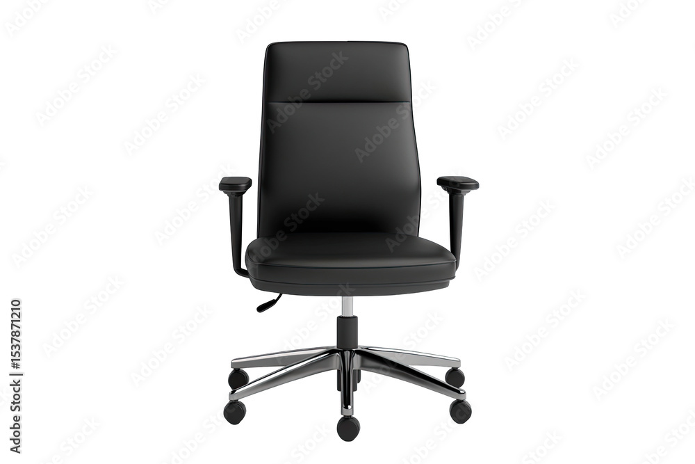 Black office chair, adjustable, simple design Black office chair, adjustable, simple design