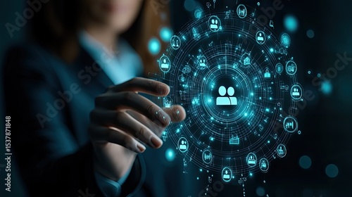 Human resource management and leadership through vibrant digital community engagement icons --ar 16:9 --raw --stylize 250 --v 6.1 Job ID: ea9b8023-1622-48a4-8756-dcbc5f7f6550